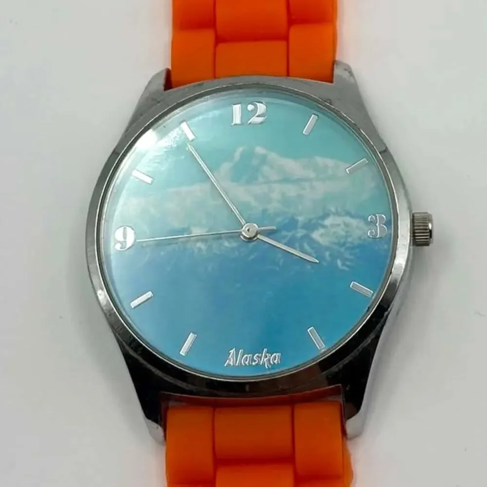 Silver & Orange Alaska Men's Watch
